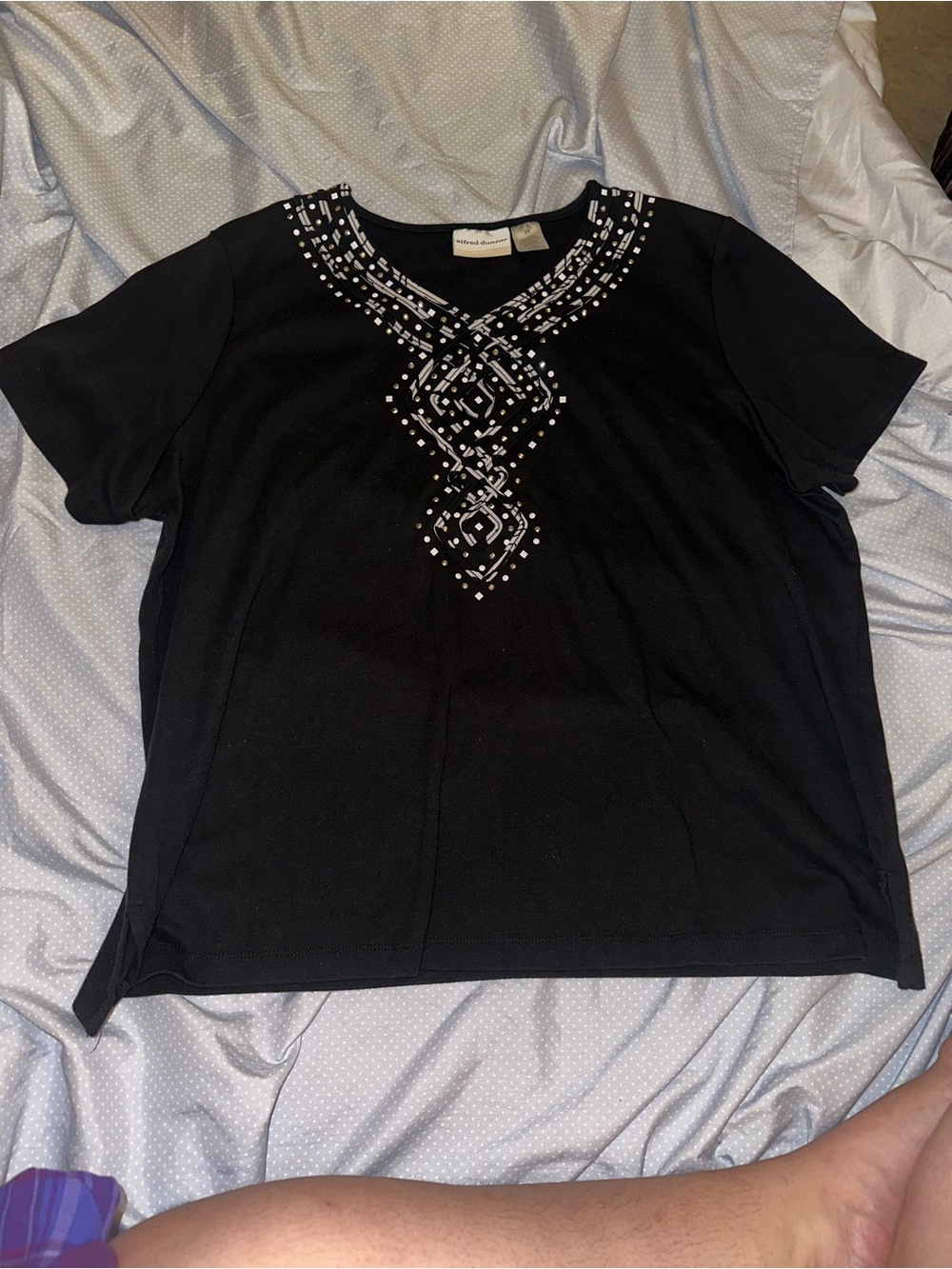 Alfred Dunner Vintage black sparkle top plus size 2X